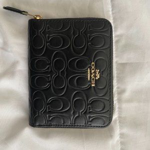 Embroidered COACH Zip Around Wallet